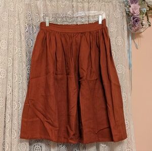 Elegant SimplyGrey Linen Rust Skirt